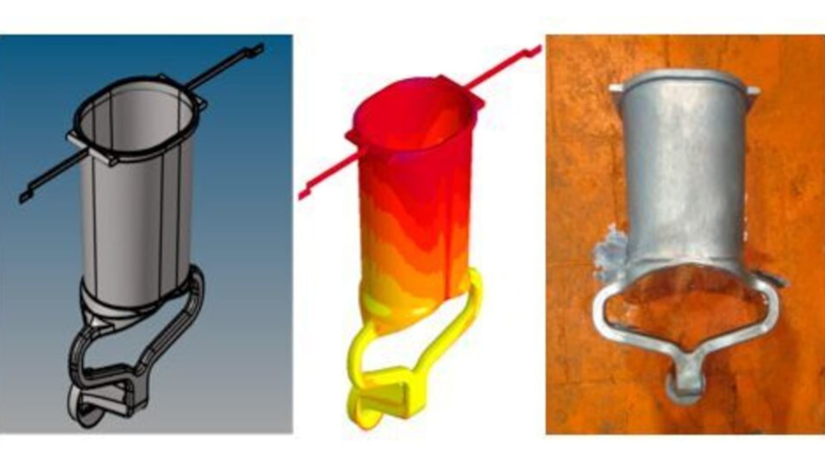 Final design of the cast pipe